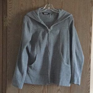 Gray hooded sweatshirt